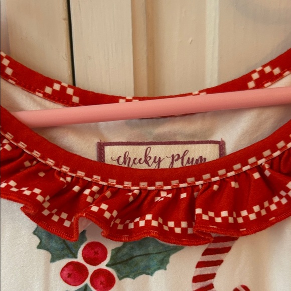 Cheeky Plum Red and White Kids Pajama Nightgown EUC! - Picture 4 of 4